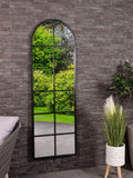 Charles Bentley Black Bern Arch Window Style Tall Mirror - British product