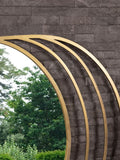 Charles Bentley gold Prague round mirror 90x100cm - British product