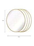 Charles Bentley gold Prague round mirror 90x100cm - British product