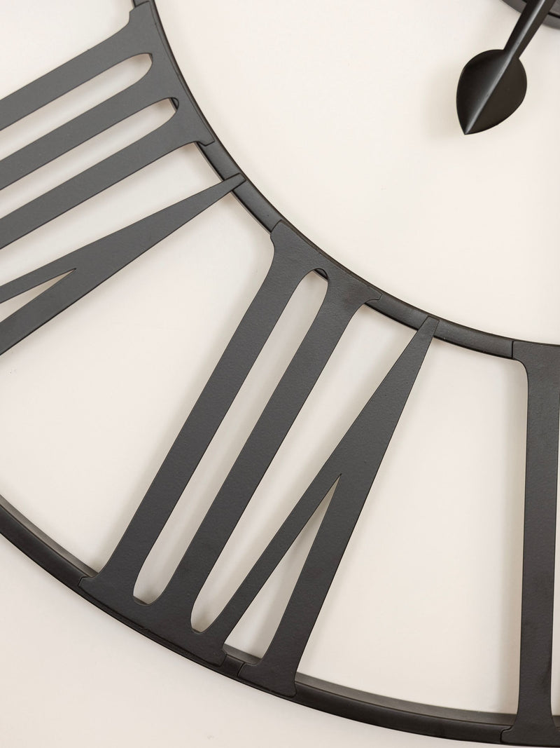 Charles Bentley black Wimbleball skeleton wall clock 80cm (British brand)