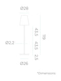 New Garden Lola Slim solar floor lamp 120cm, imported from the UK