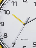 Karlsson Bright Yellow Modern Retro Wall Clock 34 cm, UK version