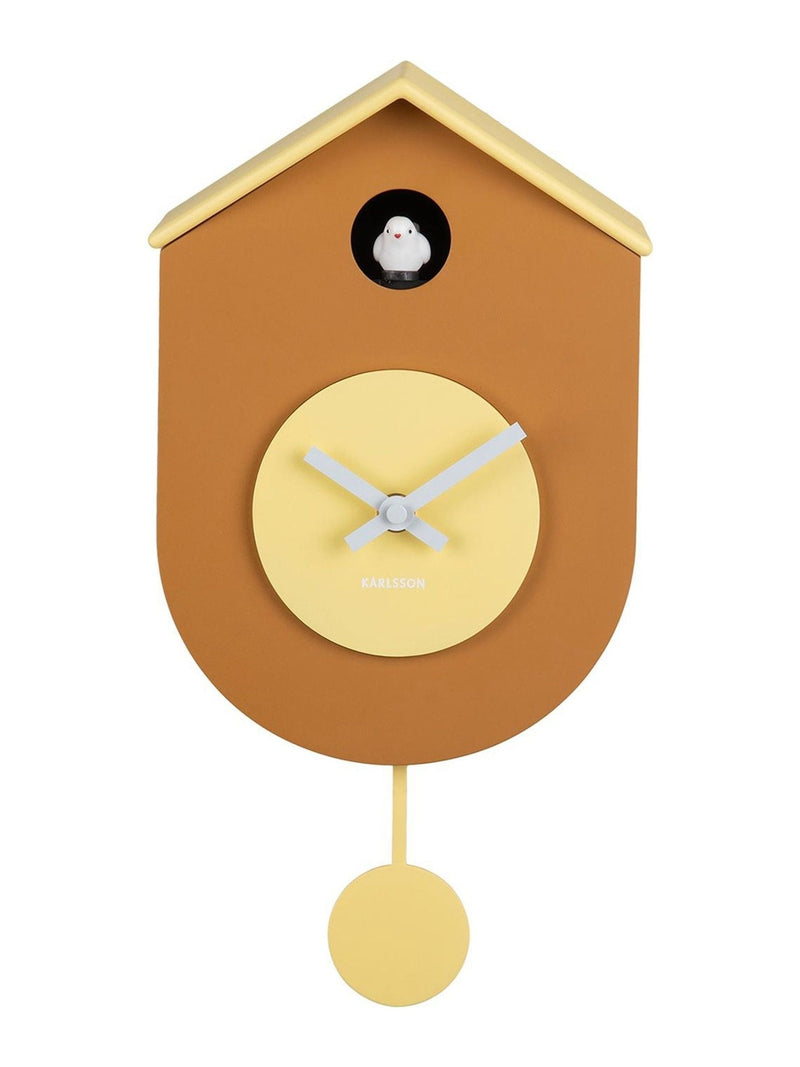 Karlsson Grato Cuckoo Wall Clock Ochre Yellow & Soft Yellow, UK version