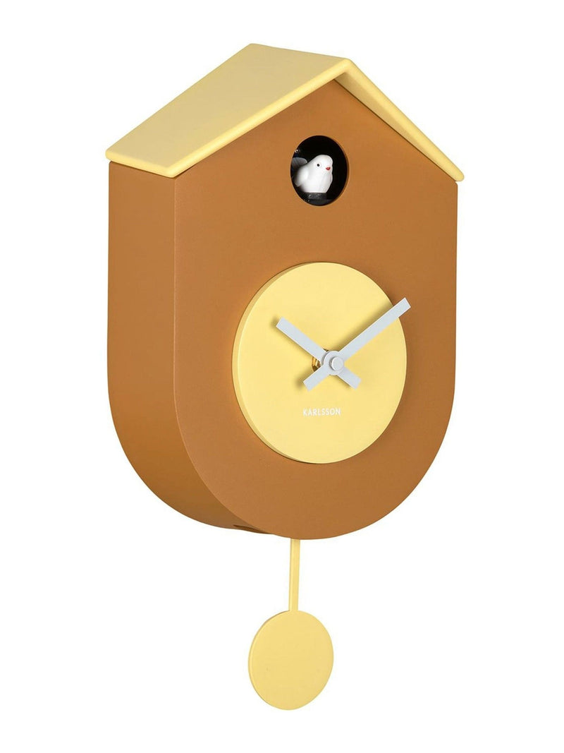 Karlsson Grato Cuckoo Wall Clock Ochre Yellow & Soft Yellow, UK version