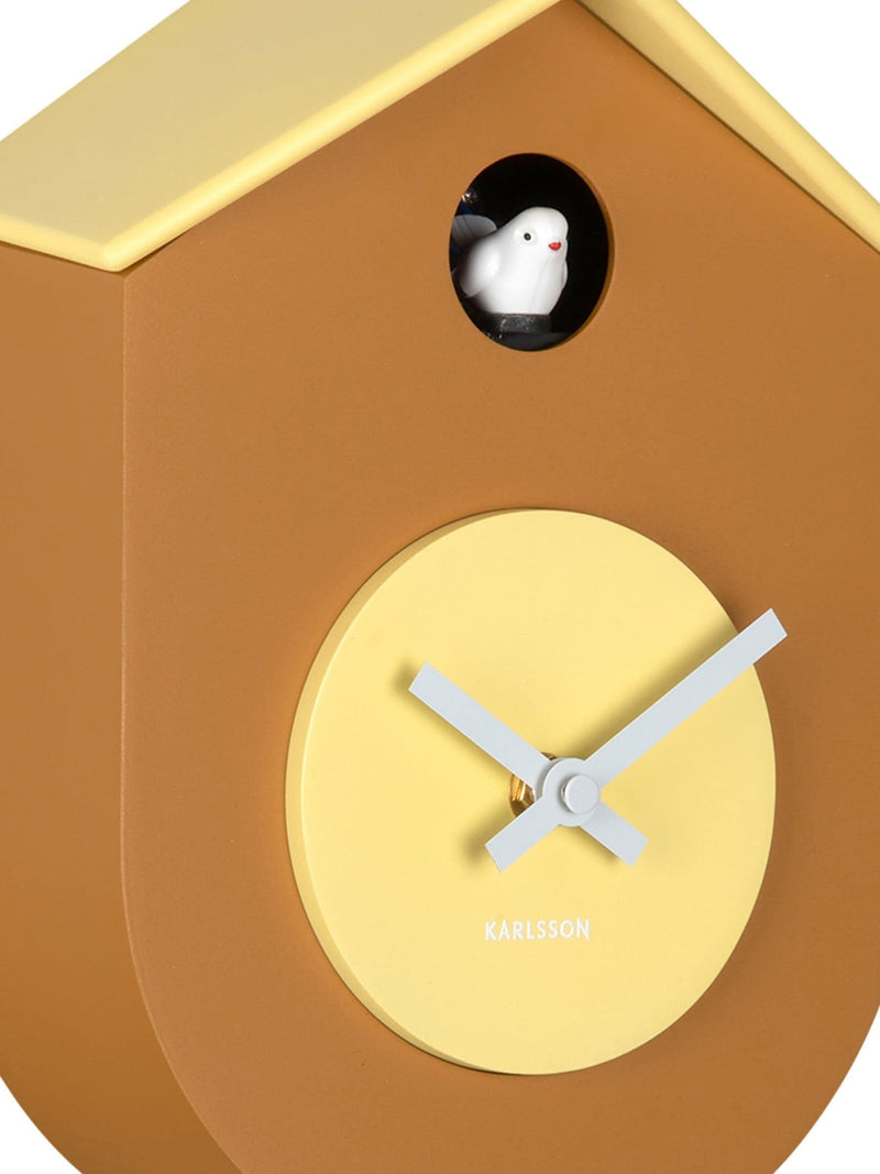 Karlsson Grato Cuckoo Wall Clock Ochre Yellow & Soft Yellow, UK version