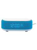 Karlsson bright blue vogue alarm clock with phone charger ONE, UK version