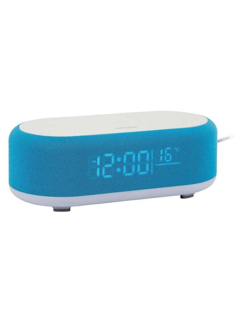 Karlsson bright blue vogue alarm clock with phone charger ONE, UK version