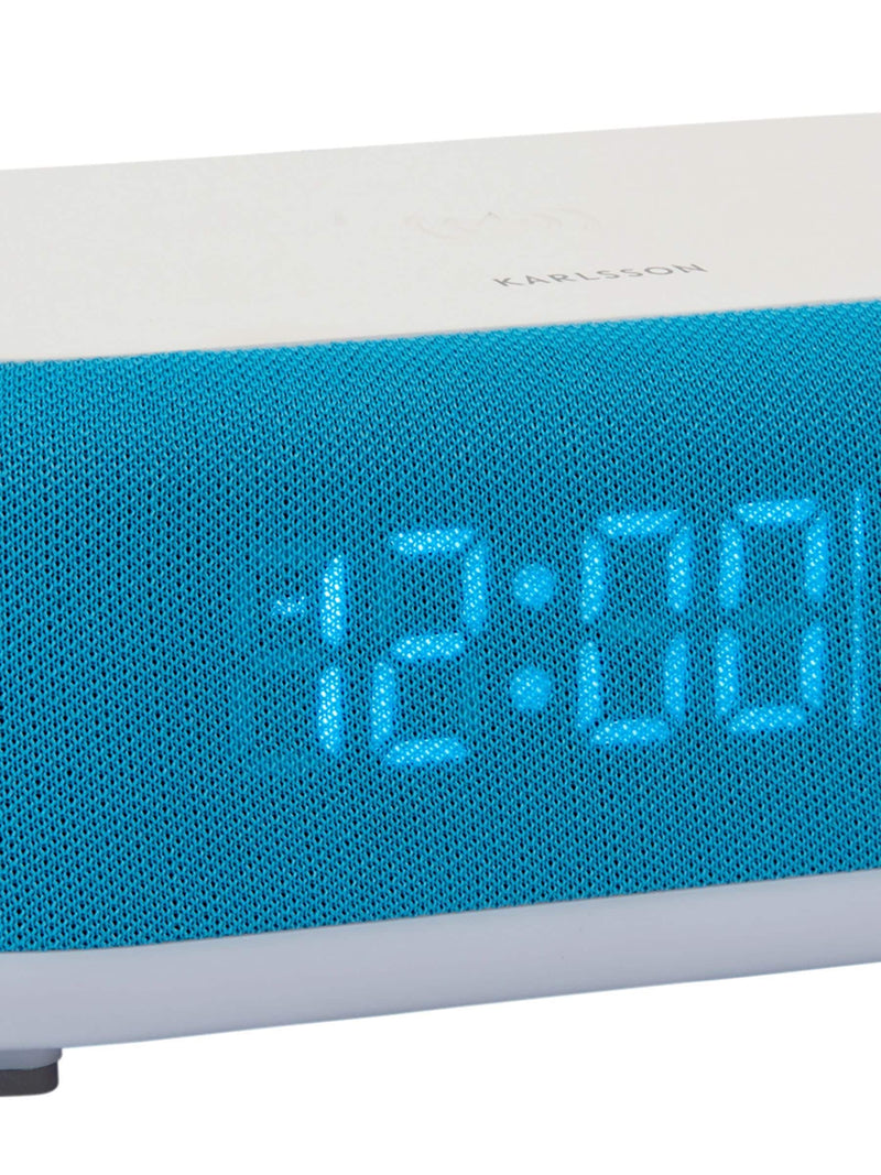 Karlsson bright blue vogue alarm clock with phone charger ONE, UK version