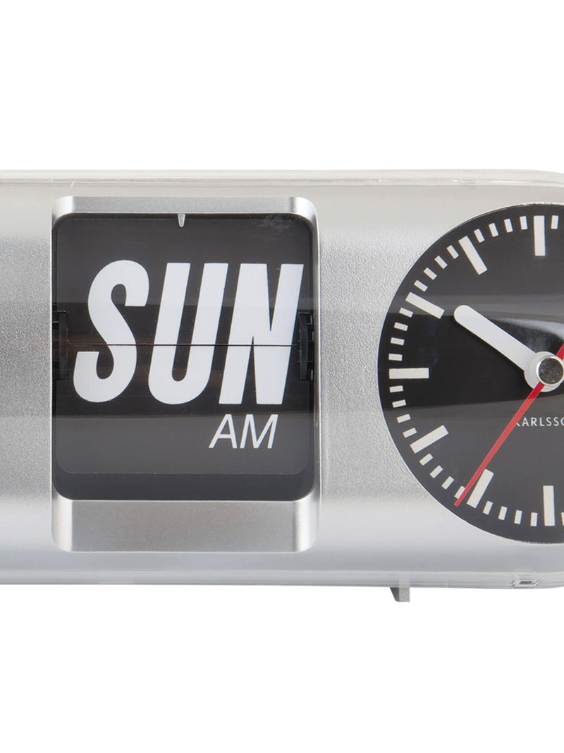 Karlsson Silver Tube Flip Wall Clock, UK version