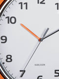 Karlsson Bright Orange Modern Retro Wall Clock 34cm, UK version