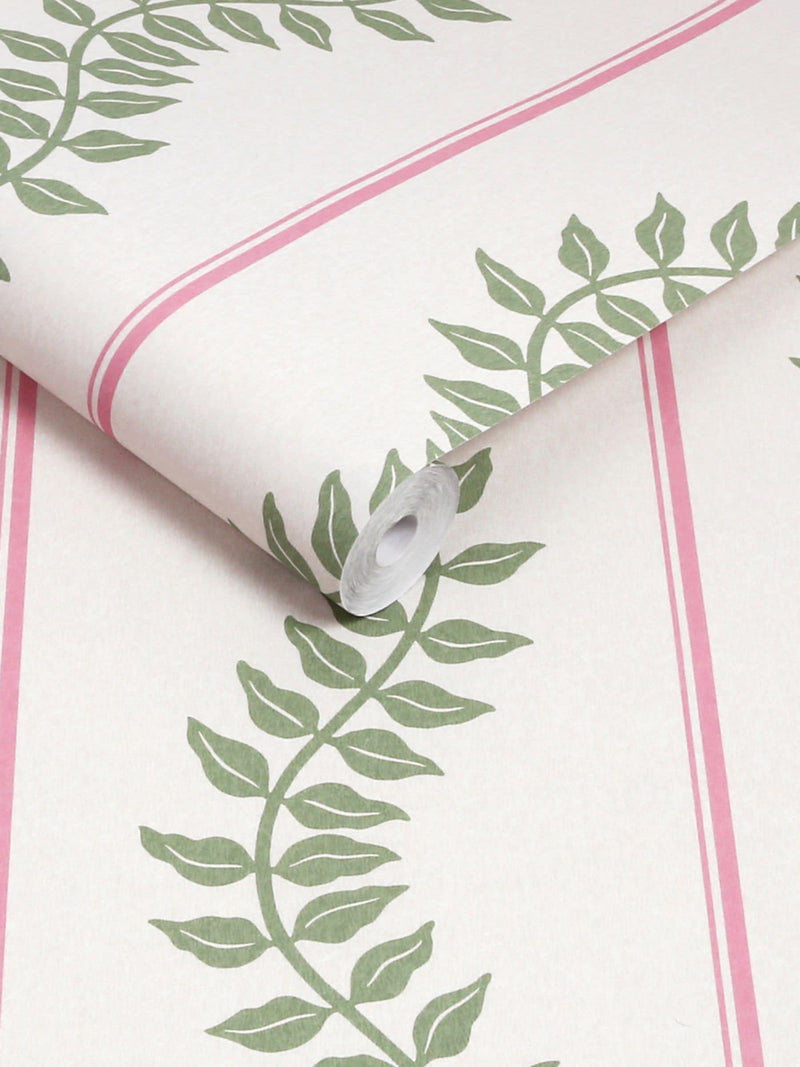 Graham & Brown laurel leaf stripe wallpaper sample A4 - British product