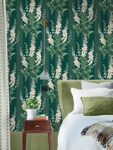 Next Graham & Brown Teal Foxglove Wallpaper Sample A4- Buy online at McGrocer