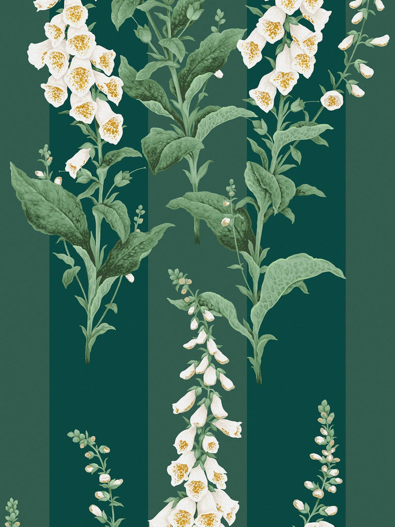 Graham & Brown Teal Foxglove wallpaper sample A4 (British brand)