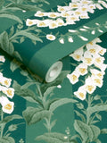 Graham & Brown Teal Foxglove wallpaper sample A4 (British brand)