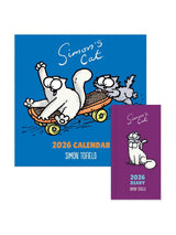 Next Portico Designs 2026 Simon's Cat Square Wall Calendar & Slim Diary Set 30.5x30.5cm- Buy online at McGrocer