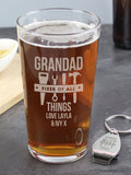 PMC personalised pint glass and bottle opener set - British product