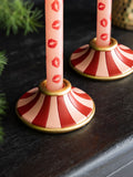 Rockett St George Set of 2 Pink Circus Style Taper Candle Holders
