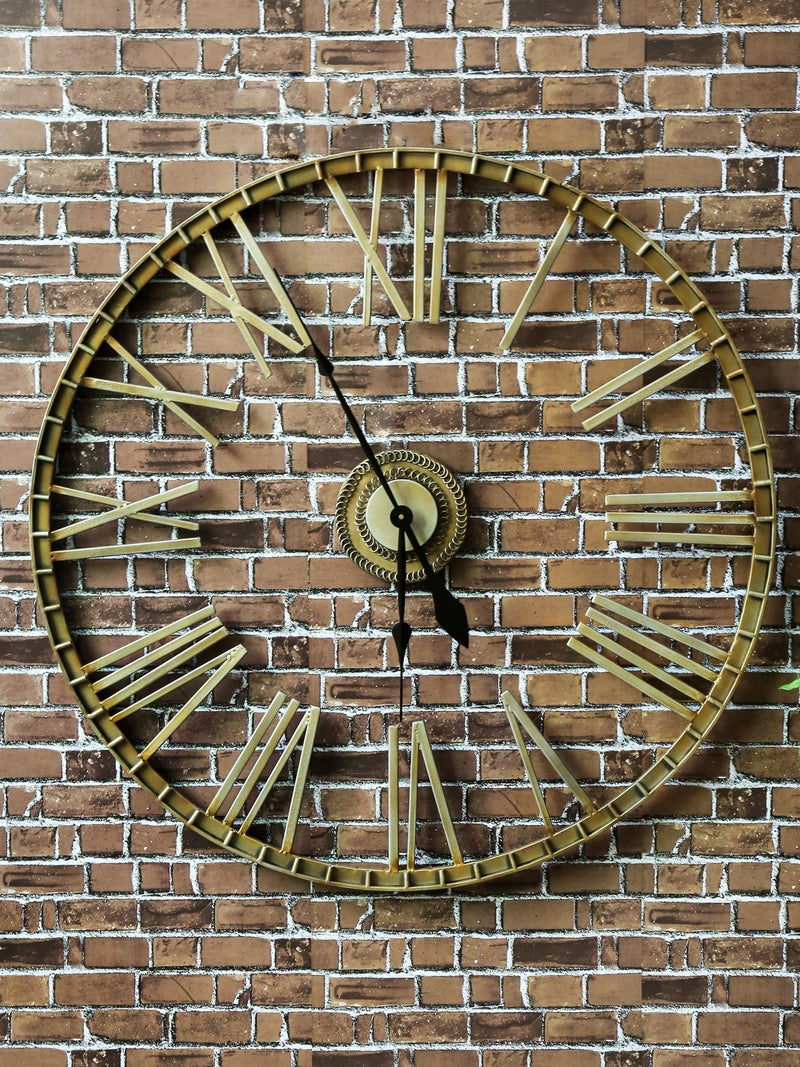 Charles Bentley bronze wrought iron skeleton design wall clock 95cm - British product