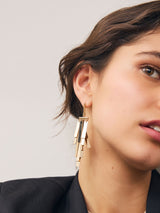 Next Gold Tone Fan Cascade Statement Pierced Earrings- Buy online at McGrocer