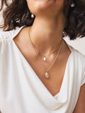 Gold tone two row drop necklace, UK version