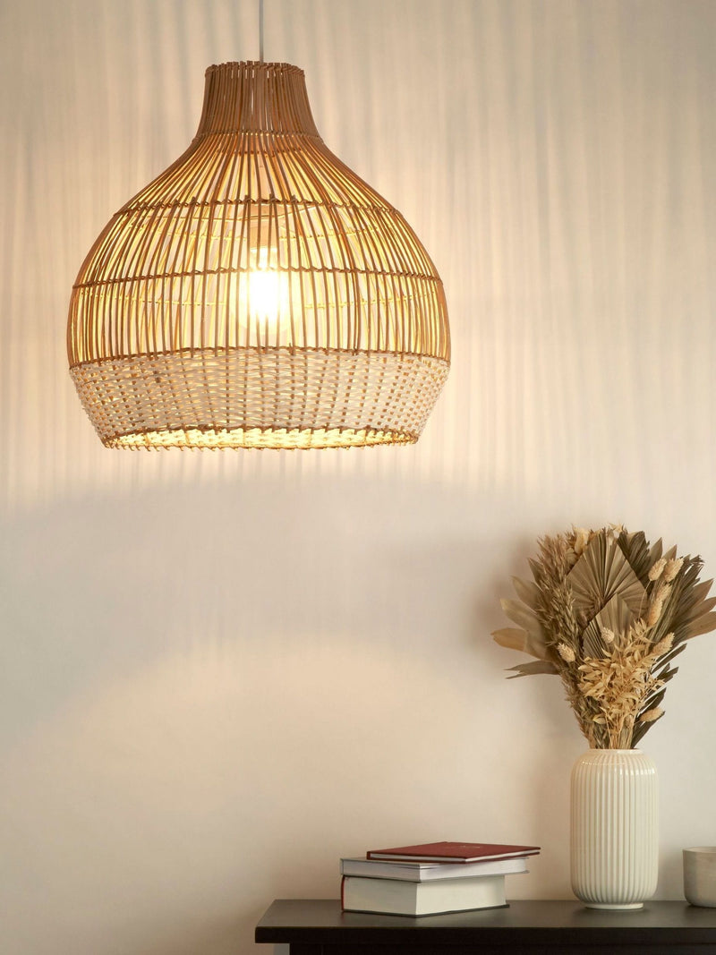 Searchlight Natural/Cream Rattan Shade Ceiling Light 50cm, UK version