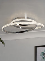 Next Searchlight Chrome/Clear Hazel LED Ceiling Flush Light- Buy online at McGrocer