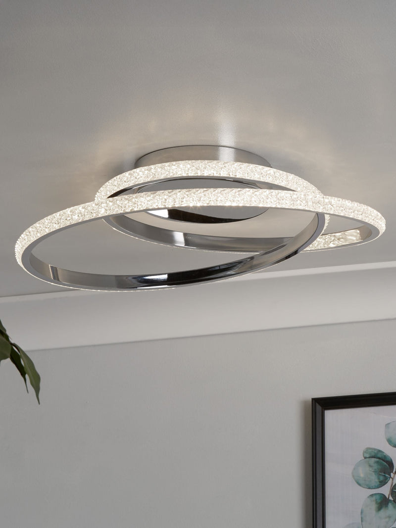 Searchlight chrome LED ceiling light 48.5cm - British product