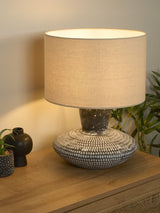 Next Searchlight Grey Black and White Marrakesh Table Lamp 40cm- Buy online at McGrocer