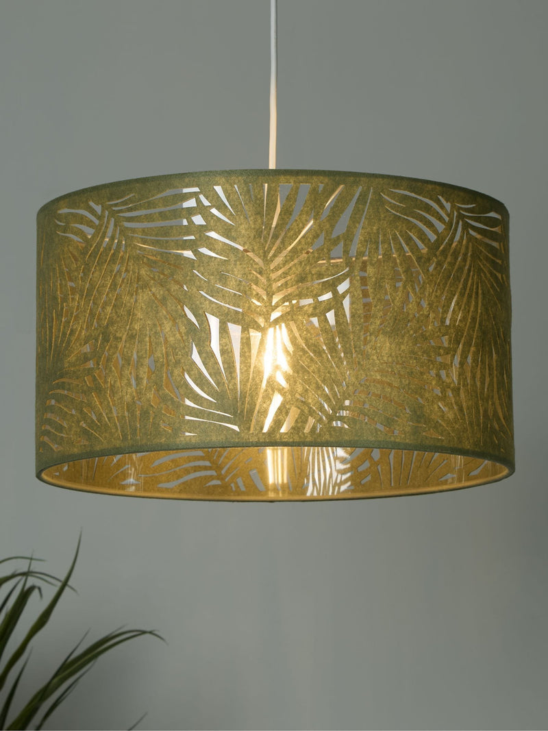 Searchlight lamp shade Green Gardenia Leaf 40cm, UK version