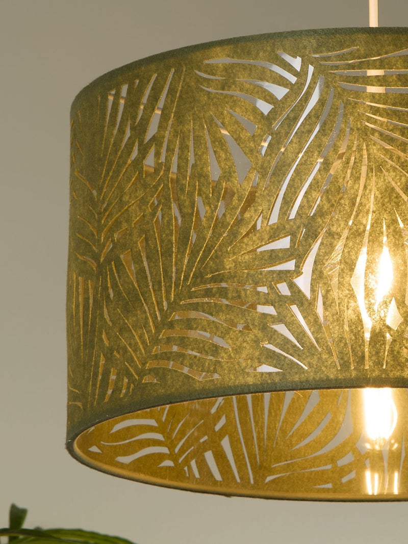 Searchlight lamp shade Green Gardenia Leaf 40cm, UK version