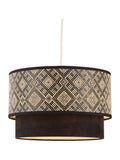 Searchlight two-tier lampshade cream black white 35.5cm, UK version