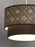 Searchlight two-tier lampshade cream black white 35.5cm, UK version