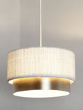Searchlight Dahlia two-tier lampshade in white and champagne, UK version