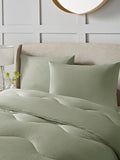 Night Lark green seersucker coverless duvet set, imported from the UK