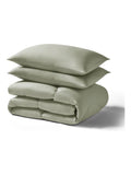 Night Lark green seersucker coverless duvet set, imported from the UK