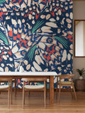 Origin Murals Navy Blue and Coral Butterfly Wings 2.8m x 3.5m Wall Mural