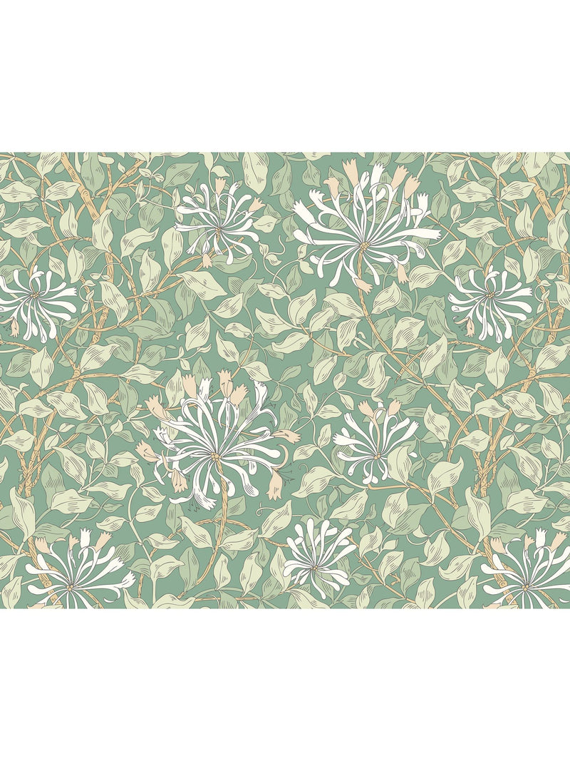 Origin Murals Soft Jade Honeysuckle A4 wallpaper sample, imported from the UK