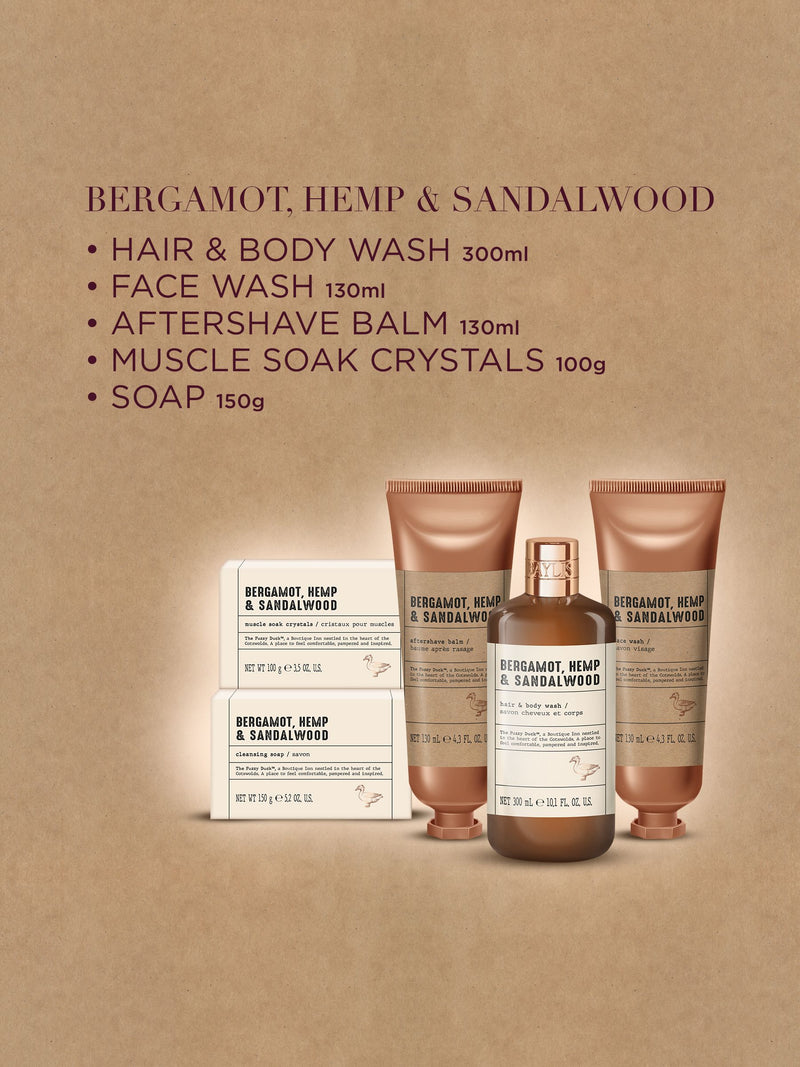 Baylis & Harding The Fuzzy Duck Bergamot, Hemp & Sandalwood men's grooming kit - British product