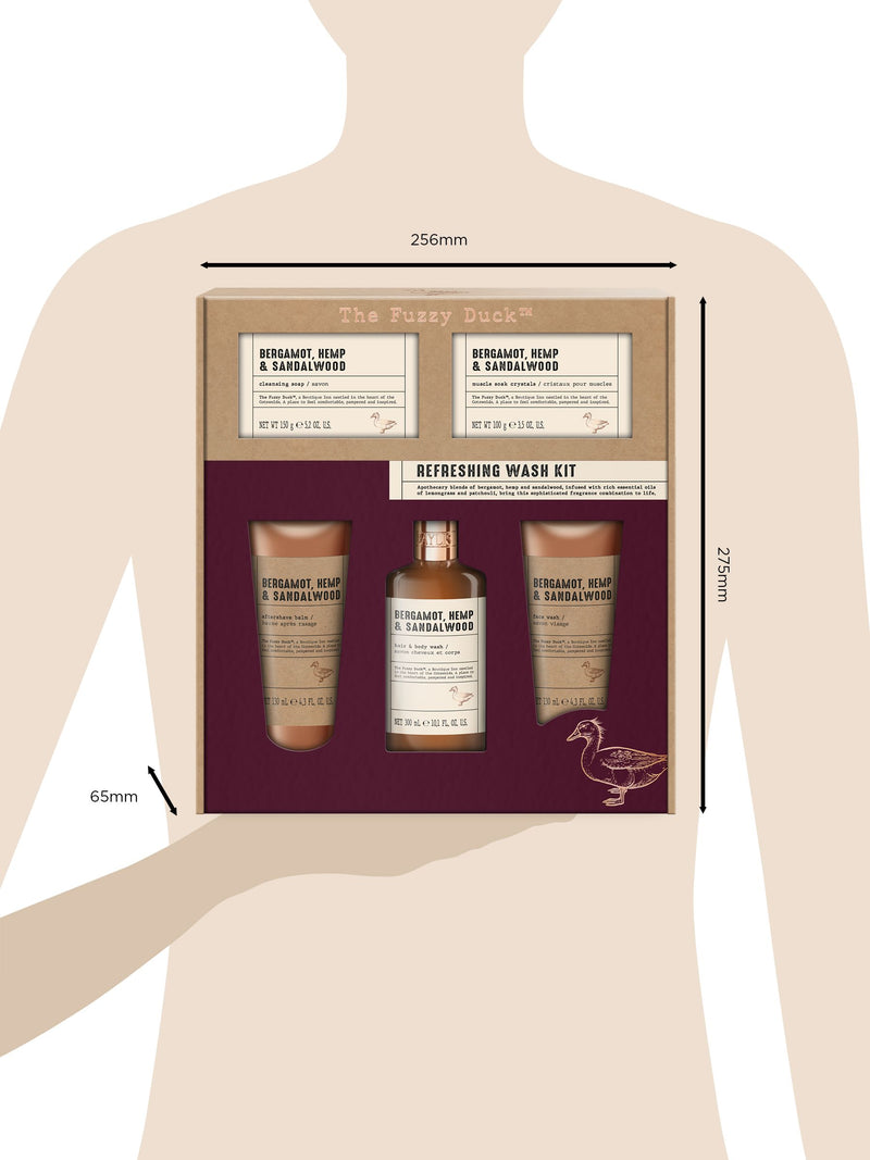 Baylis & Harding The Fuzzy Duck Bergamot, Hemp & Sandalwood men's grooming kit - British product