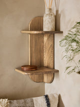 Next Neutral Carved Wood Corner Shelf 45cm- Buy online at McGrocer