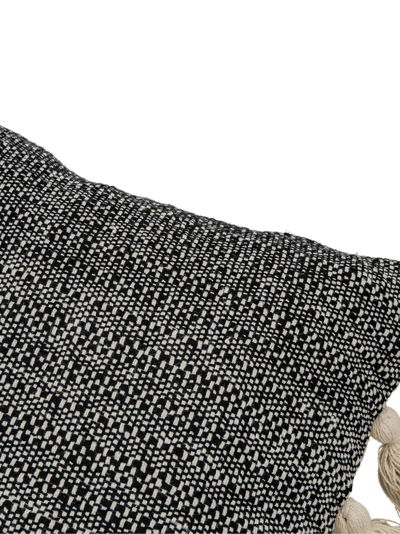 Gallery Home black woven cushion with tassels 45x45cm (British brand)