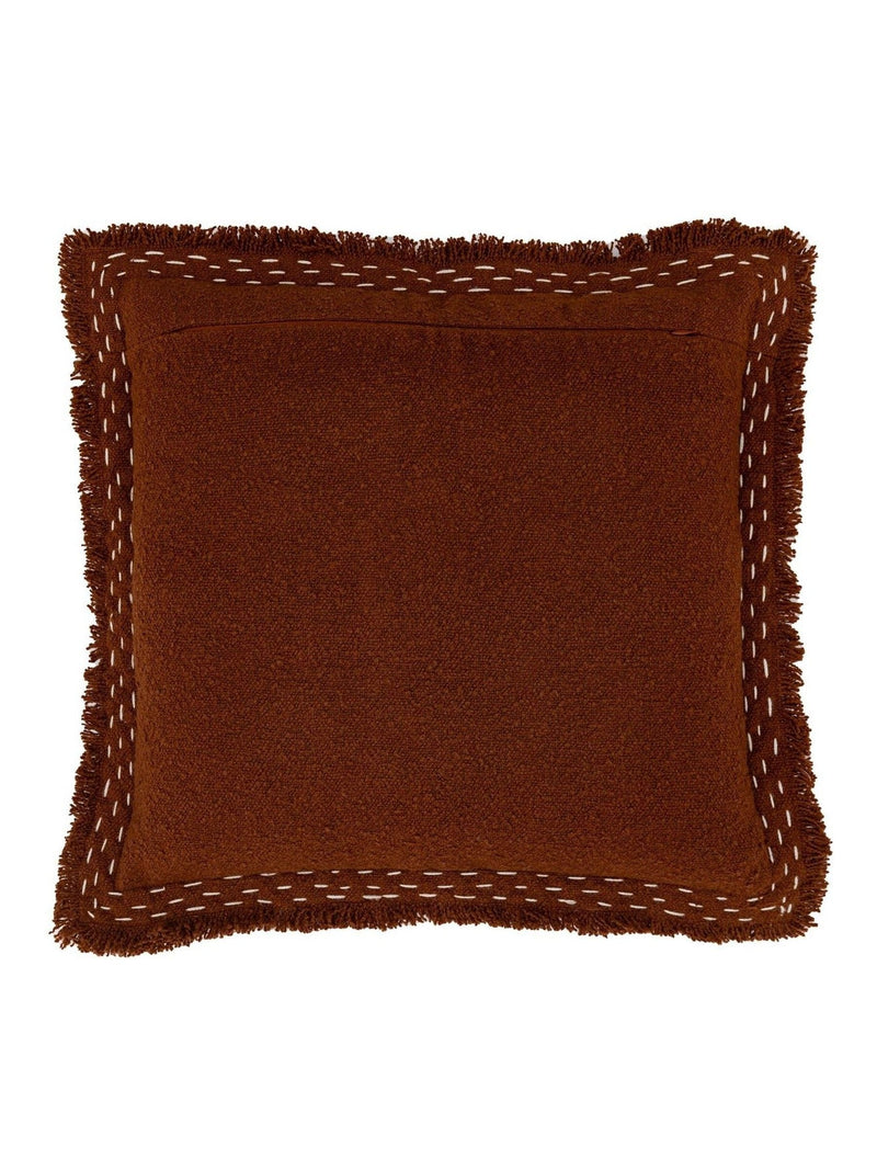 Gallery Home orange stitched fringed cushion 45x45cm - British product