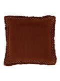Gallery Home orange stitched fringed cushion 45x45cm - British product