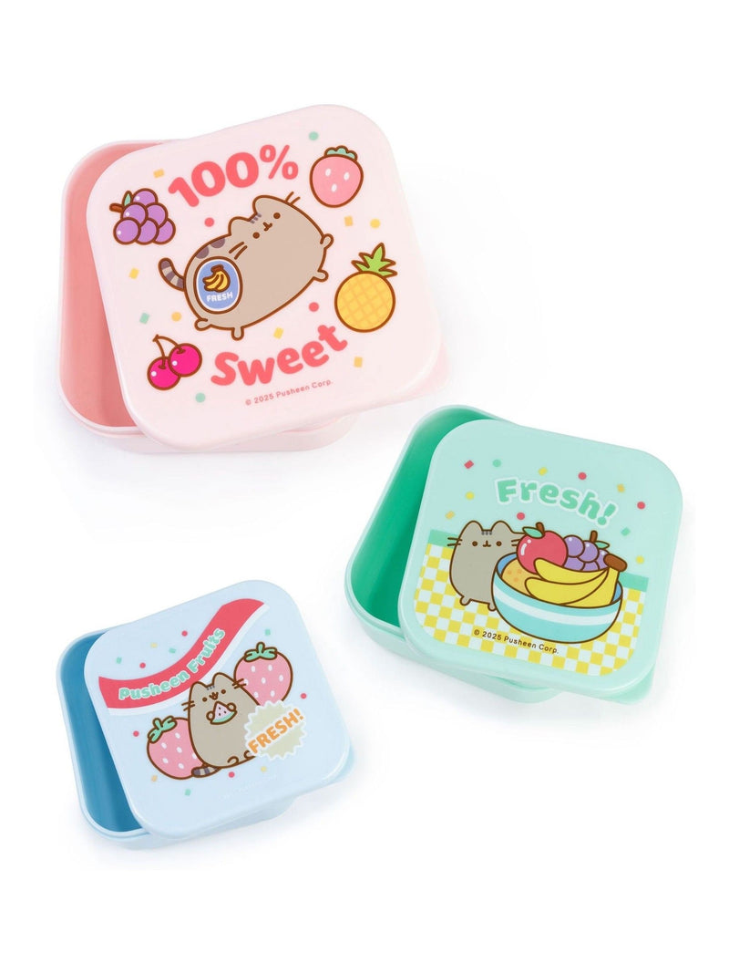 Pusheen women's multicoloured fresh fruits snack pot set, 3-piece (British brand)