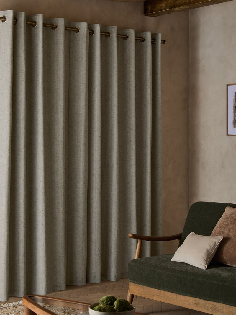 Curtains light natural slub blackout thermal - British product
