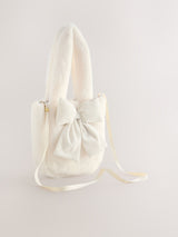 Next Cream Fur Bucket Bag - 20cm x 23cm x 7cm- Buy online at McGrocer