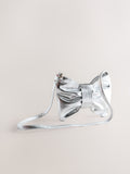 Children's silver sparkle bow bag, 100% PU (British brand)