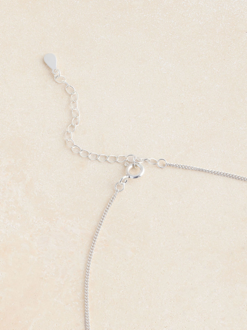 Silver tone sterling heart charm necklace (British brand)