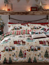 Next Furn Multi Christmas Jolly Santa Reversible Duvet Cover and Pillowcase Set- Buy online at McGrocer