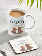 Next Loveabode Personalised You're My Hero Mug and Coaster Set- Buy online at McGrocer